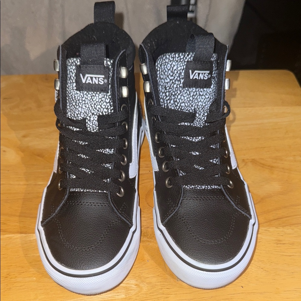 Vans Black and White High-Top Sneakers